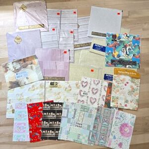 Flat Wrap Wrapping Paper Vintage Assorted Lot